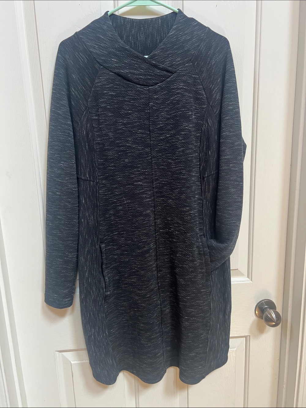 PrAna Dark Heathered Long Hooded Sweatshirt Dress size M